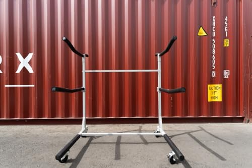SPAREHAND Freestanding Triple Storage Rack - Heavy Duty G-C4 Caster Wheels with W/Brake - Tri-Level Rack System for 3 Kaya...