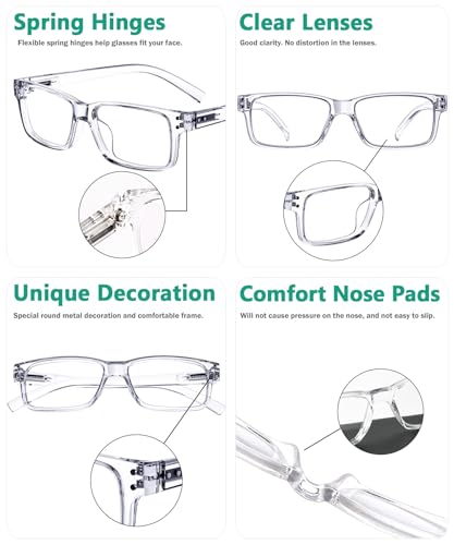 Eyekepper Vintage Reading Glasses for Men - 5 Pack Spring Hinges Classic Readers