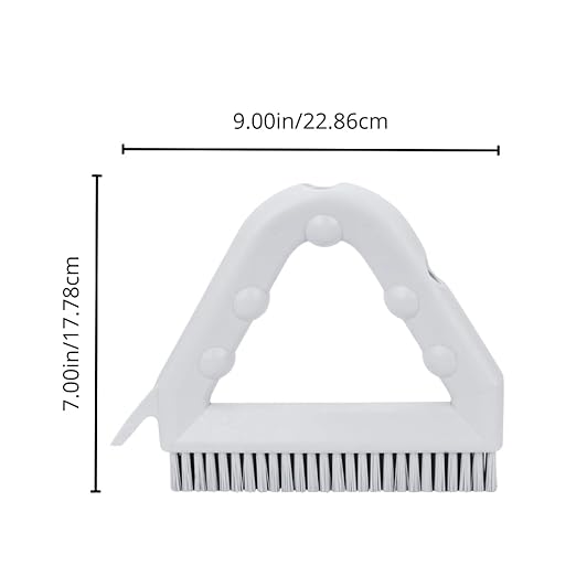 SPARTA Plastic Commercial Grout Brush, Triangle-Shaped Scrub Brush with Scraper and Two Threaded Holes for Attaching Handle (Sold Separately), 9 x 7 x 7 Inches, White, (Pack of 4)