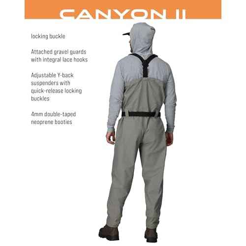 FROGG TOGGS Canyon II Breathable Waterproof Stockingfoot Fishing Chest Wader for Fishing