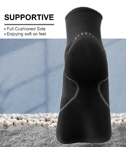Men Athletic Socks, Sports Crew Socks Cushioned For Men Outdoor Running Exercising Hiking-Cushioned Support
