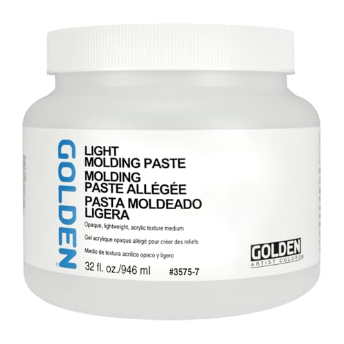 GOLDEN Light Molding Paste, 32 fl. oz. Jar, Professional Acrylic Paste Medium, Opaque