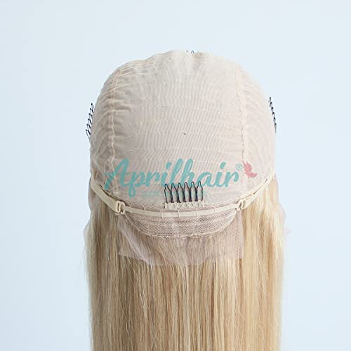 Pre-plucked #27 Honey Blonde 13X4 Lace Front Wigs Straight Glueless 150% Density Brazilian Virgin Human Hair (27 Frontal Wig, 14 INCH)