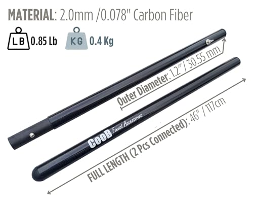 CooB Carbon Fiber Pole Handle. Light and Strong for Sand Scoop Scoops Metal Detector Hunting Tool. Sand Scoop Not Included
