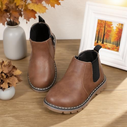 Zoolar Boys Girls High Top Combat Ankle Boots Kids Waterproof PU Leather Fall Boots Winter Warm Snow Outdoor Hiking Shoes ...