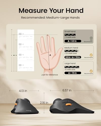 ProtoArc Wireless Bluetooth Trackball Mouse, EM03 NL Ergonomic Rollerball Mouse Rechargeable Computer Mice, 3 Device Conne...