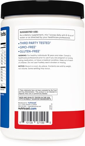 Nutricost BCAA + Hydration Powder (Fruit Punch) 30 Servings - Branched Chain Amino Acids with Hydration Complex - Gluten-F...