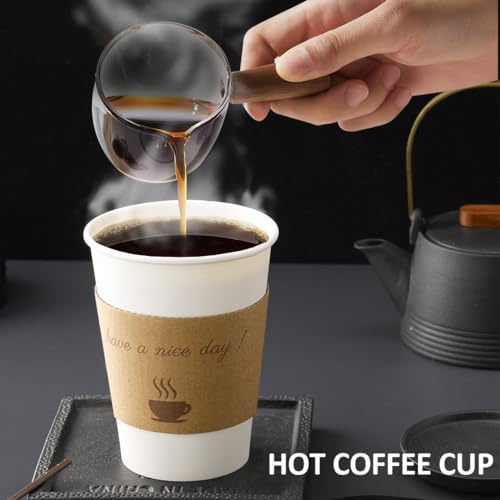 BYSNOW 100 pack 12 oz Disposable Thickened Coffee Cups with Lids, Scald Resistant Hot Cup with Sleeve and Straw, To Go Cof...