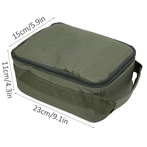 Fishing Reel Gear Storage Bag Organizer Portable Bait Tackle Wallet Zipper Case 4-Layer Green Army