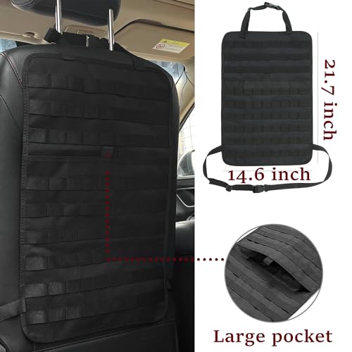 6 Pack Tactical Molle Car Seat Back Organizer - Tactical Vehicle Panel Organizer with 5 Detachable Molle Pouch,US Flag Pat...
