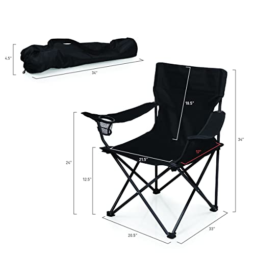 Picnic TIME PTZ Camp Chair, Picnic Chair, Beach Chair with Carrying Bag