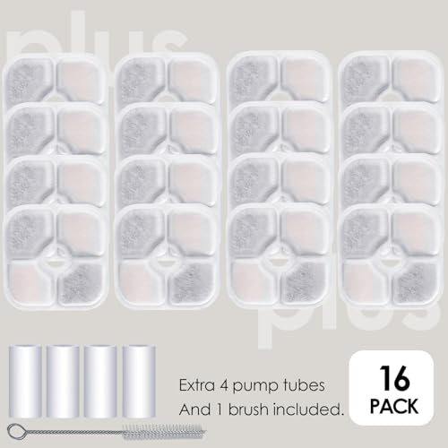 16-Pack Cat Water Fountain Filter Compatible With Catit Pixi Water Fountain Filter Replacement Triple Action Water Filter,...