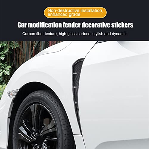 Miytsya 2 PCS Car Fender Side Vents, ABS Carbon Fiber Spoiler, Fender Decorative Stickers, Air Flow Intake Hole Grille Aut...