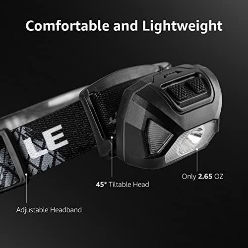 Lepro LE Headlamp Rechargeable, LED Head Lamp with 6 Modes for Camping & Hiking Gear Essentials, IPX4 Waterproof High Lume...