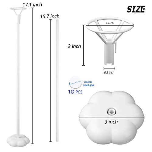 Sakolla 10 Sets Balloon Stick Stand, Holder with Base for Table Desktop Centerpiece, Birthday Party, Wedding, Baby Shower ...
