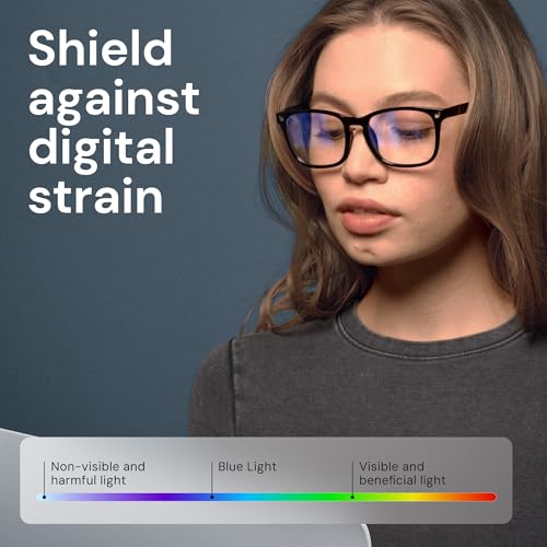 Gaoye Black Blue Light Glasses for Computer & Gaming - Anti UV Ray Lenses, Scratch-Resistant & Comfort Fit