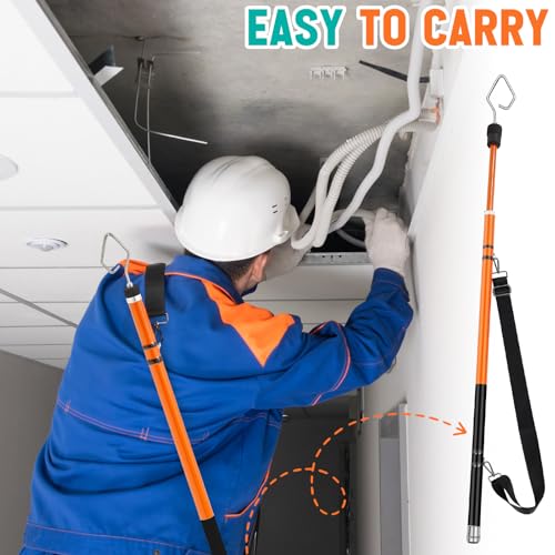 Nuanchu Wire Spanner Plus Telescopic Pole 24 ft High Density Carbon Fiber Telescoping Extension Pole with Insulated Handle...
