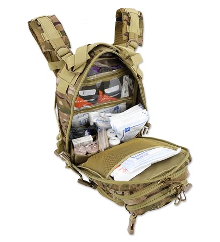 Lightning X Stocked EMS/EMT Trauma & Bleeding First Aid Responder Medical Backpack + Kit - Camo