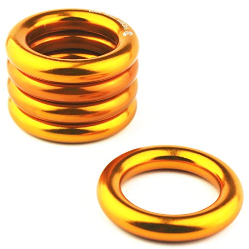 PROND Aluminum Rappel Ring, Climb Perfect Tension Aluminum Alloy O-Ring, 23KN Rappel Rings for Rock Climbing Arborist and ...