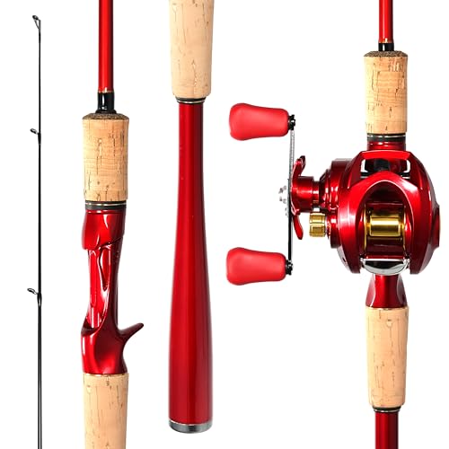 Kilitn Fishing Rod and Reel Combo, Baitcaster Rod 2-Piece & Reel, 30T Carbon Fiber, M Power Tips, Ultralight Casting Rod f...