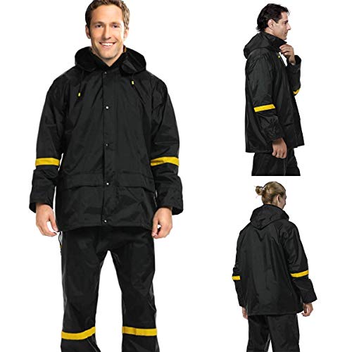 Classic Rain Suits for Men Breathable Rain Gear for Waterproof work, Hooded Coats Jacket and Pants