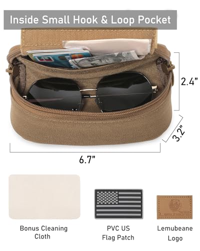 Lemubeane Tactical Molle Glasses Pouch Eyeglasses Hard Case Shockproof Sunglasses Carrying Case with Cleaning Cloth