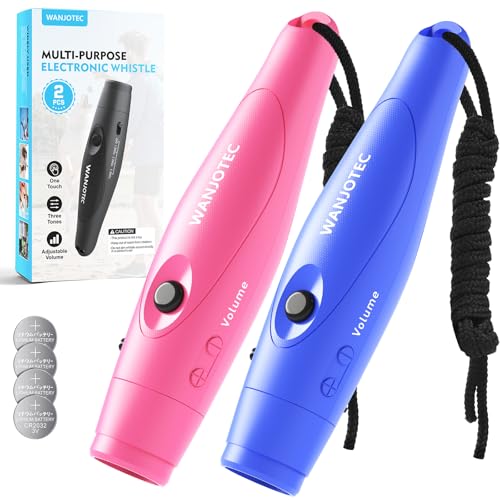 WANJOTEC Electronic Whistle for Teacher Coaches, 3 Tones Adjustable 130db Loudest High Volume Handheld Emergency Electric ...