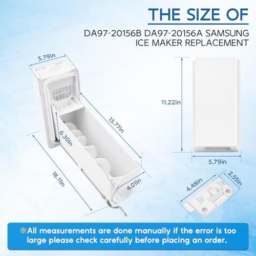 DA97-20156B Refrigerator Ice Bucket Replacement for Samsung Refrigerator Ice Maker Replacement Ice Tray Ice Container Asse...