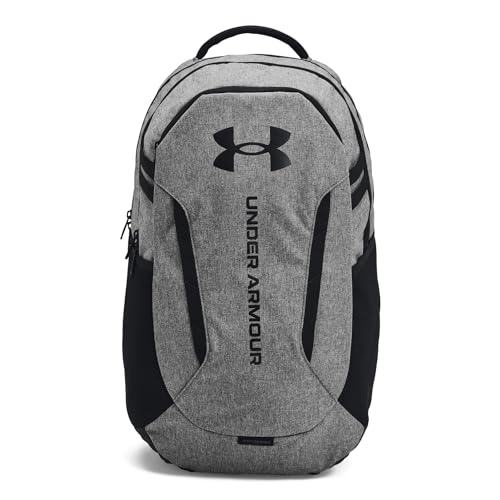 Under Armour Unisex-Adult Hustle 6.0 Backpack, (026) Castlerock Full Heather/Black/Black, One Size Fits Most