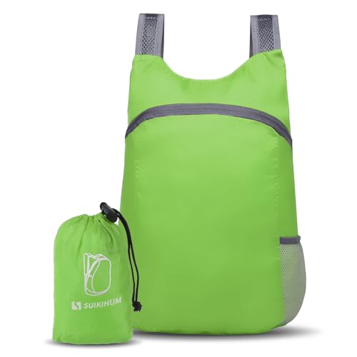 SUIKIHUM 20L Ultra Hiking-Daypack Lightweight Foldable Travel Packable Backpack for Camping Cycling Outdoor,green