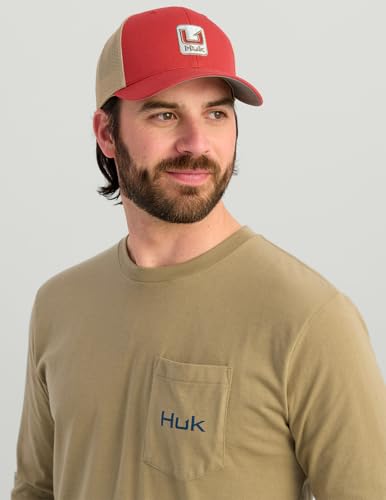 HUK Mens Kc Scott Pocket Tee, Comfortable Performance Fishing Long Sleeve T-Shirt with Chest Pocket