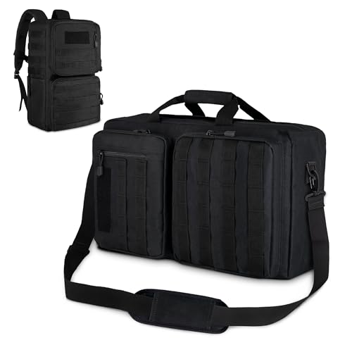 MANETTA 3 Way Tactical Backpack for Men,Convertible Briefcase for 15.6 Inch Laptop,Satchel for Work/Travel/Business,Water ...