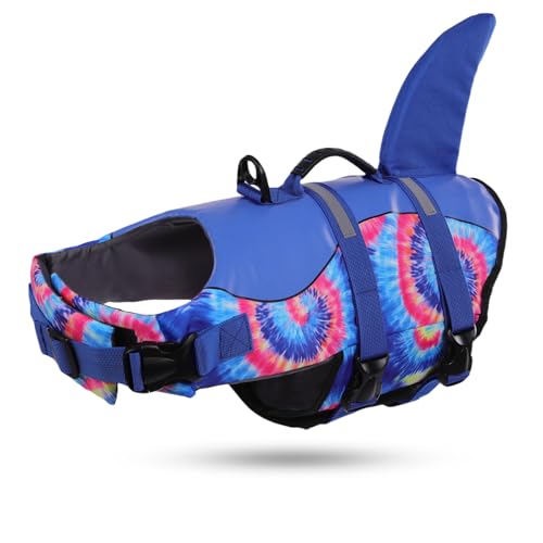 ASENKU Dog Life Jacket - Pet Safety Vest for Swimming & Boating, Shark Life Jacket with Floatation, Dog Lifesavers Swimsui...
