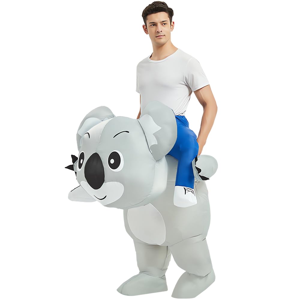 KOOY Inflatable Costume Adult, Ride on Koala Costume Adult Size for Men Women, Blow up Costumes for Adult Funny Halloween Costume