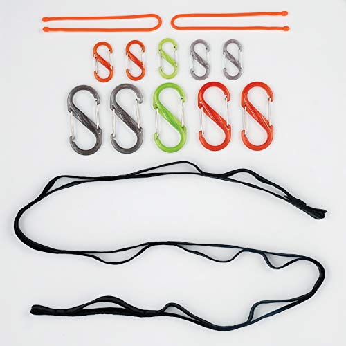 Nite Ize GearLine Hanging Organization System - Gear Ties for Camping, Hiking & Outdoor Activities - Webbing Line with S-B...