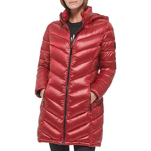 Calvin Klein Women's Long Chevron Puffer Jacket