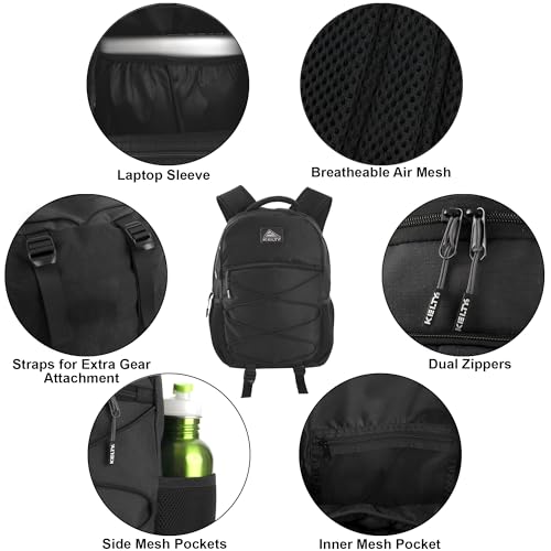 Kelty Laptop Backpack Bag 25 L Hiking Backpack for Men, Women, Work | 18 inch Travel Backpack Carry On Approved (Black)