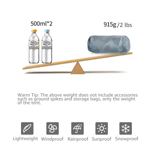 Upgraded 3FULGEAR Lanshan 2 Pro Ultralight 2-Person Tent, 3-4 Season Backpacking Tent, 20D Double-Sided Silicone Trekking ...