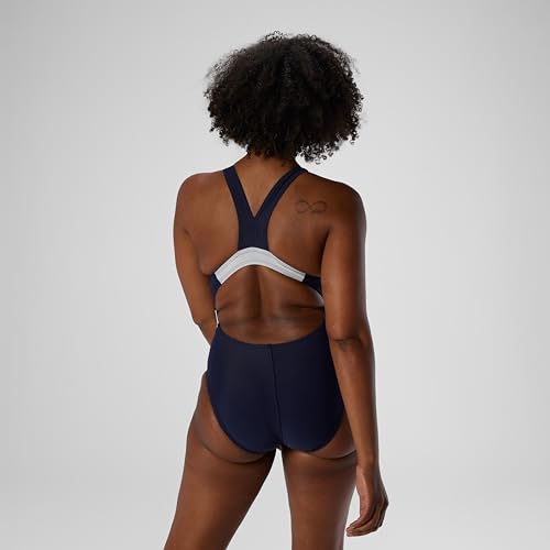 Speedo Women's Swimsuit One Piece Creora Highclo Quantum Splice High Cut Solid