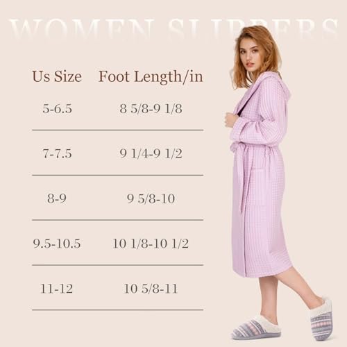 Evshine Warm Knit House Slippers for Women Comfy Wool-Like Lined Chenille Slippers with Memory Foam and Indoor Outdoor Soles