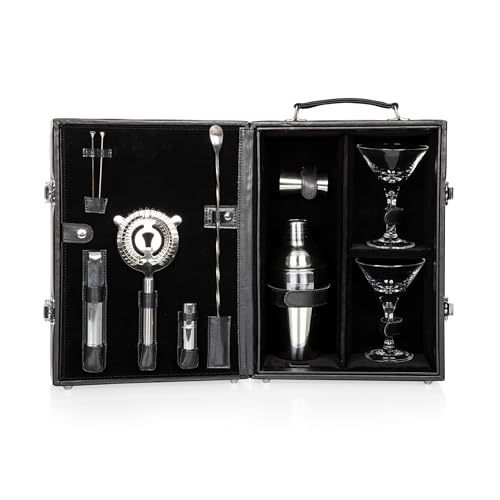 A Picnic time Manhattan Cocktail Case, Stainless Steel Shaker Set, Premium Bar Tools, Bar Accessories and Bartender Kit Ma...