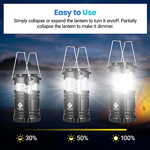 Etekcity Camping Lanterns for Power Outages 4 Pack, Flashlight for Camping Essentials, Survival Kit and Gear, Hurricane Pr...