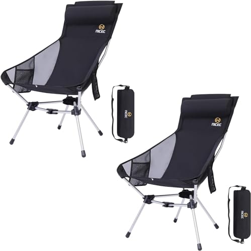 Nice C Camping Chair, Portable Chair, Lawn Chairs Ultralight High Back Folding Camping Chair, Backpacking Chair