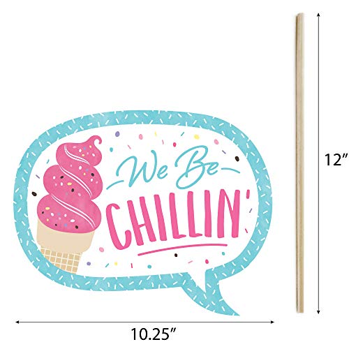 Big Dot of Happiness Scoop Up the Fun - Ice Cream - Sprinkles Party Photo Booth Props Kit - 20 Count