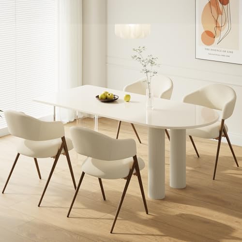 COLAMY Dining Chairs Set of 4, Modern Fabric Upholstered Dining Room Kitchen Side Chairs with Iron Legs, Open Back and Pad...