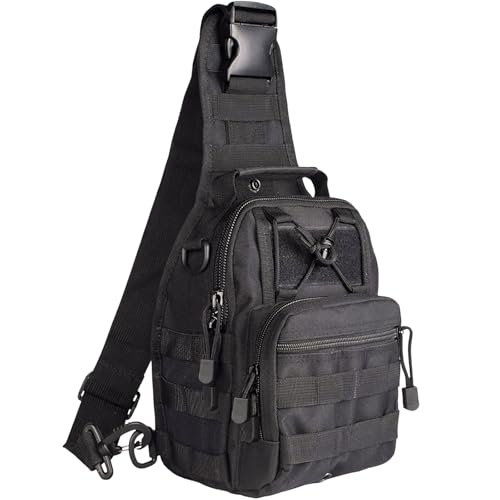 LBlanco Tactical Shoulder Sling Bag Small Outdoor Chest Pack Backpack for Men Traveling, Trekking, Camping, Sling Backpack