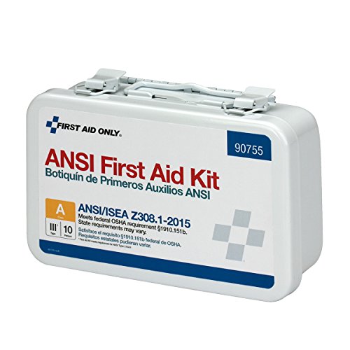 First Aid Only 90755 ANSI A 2015 and OSHA Compliant First Aid Kit, 10-Person Emergency First Aid Kit for Business, Home, C...