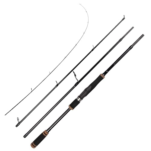 Eurasian Sports 30T Carbon Travel Spinning Rod - 4 Piece 6ft/7ft Portable Fishing Pole for Freshwater & Saltwater Bass, Tr...