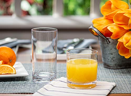 Le'raze Elegant Acrylic Drinking Glasses [Set of 18] Multi Size Attractive Clear Plastic Tumblers - Unbreakable Drinkware ...