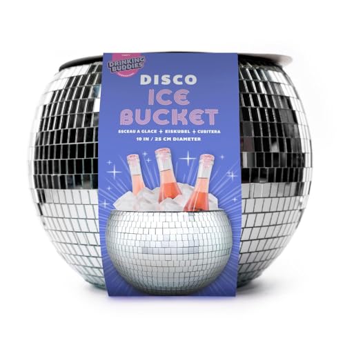 NPW Disco Ball Ice Bucket Large – Retro 70s Cocktail Barware, Holiday Christmas & New Years Eve Decor, Bachelorette Party ...